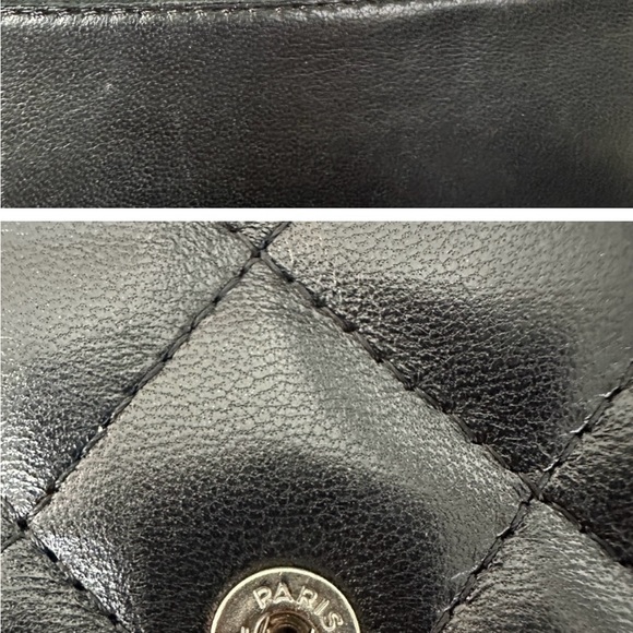 Chanel lambskin wallet on chain black with silver hardware - Picture 6 of 7